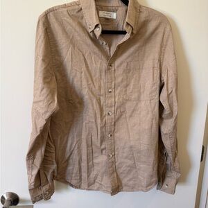 Banana Republic Men's Tan Casual Button-Down Shirt